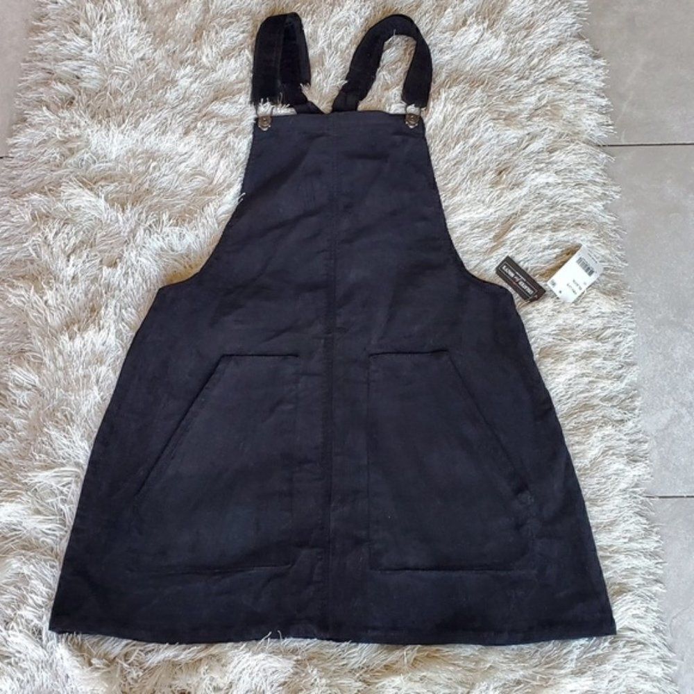 Vanilla Star Women's Skirt Overall Corduroy‎ Doble Pocket Size 11 Black